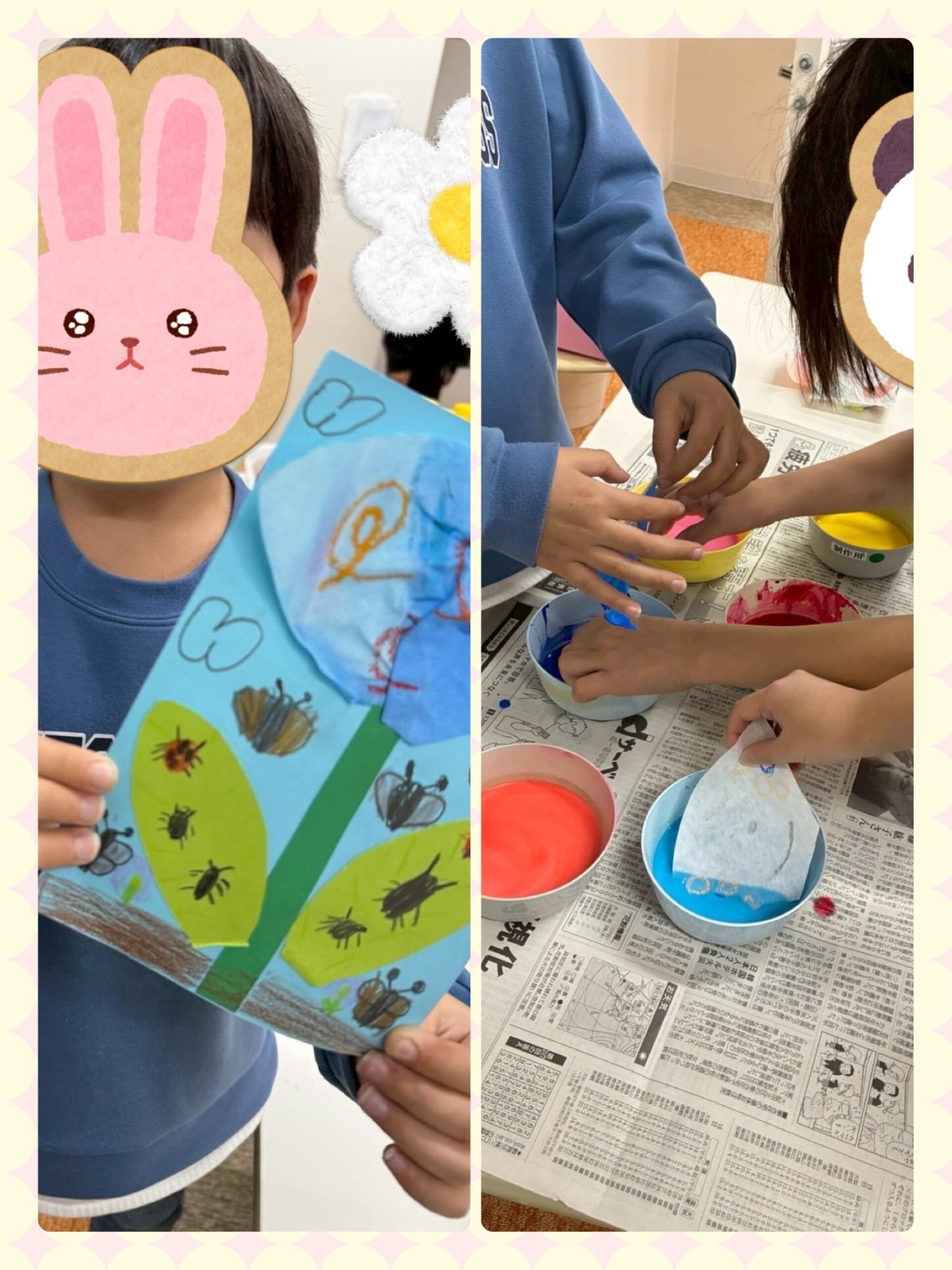 【南堀江】　放デイ　にじみ絵フラワー制作