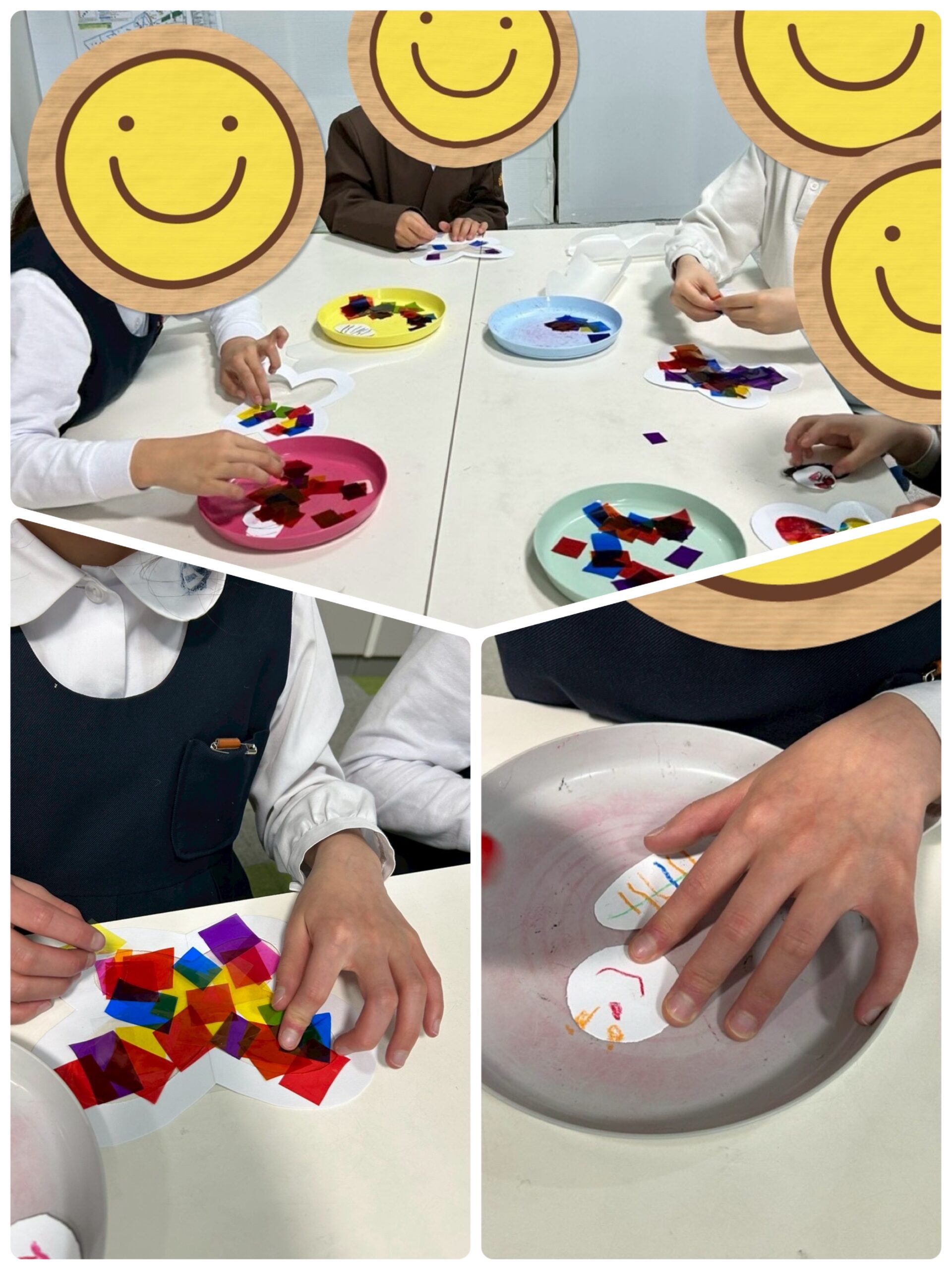 【北堀江】放デイ：公文📖　ステンドグラスちょうちょ制作