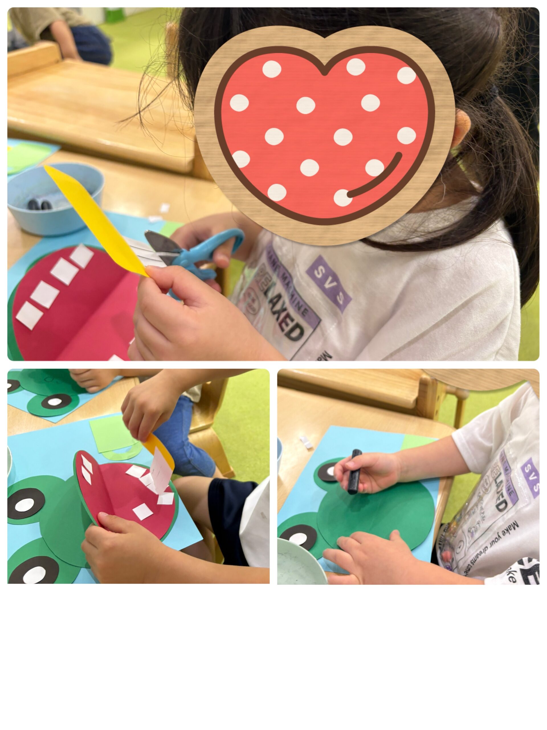 【南堀江】児童発達支援　カエルの歯磨き制作🐸